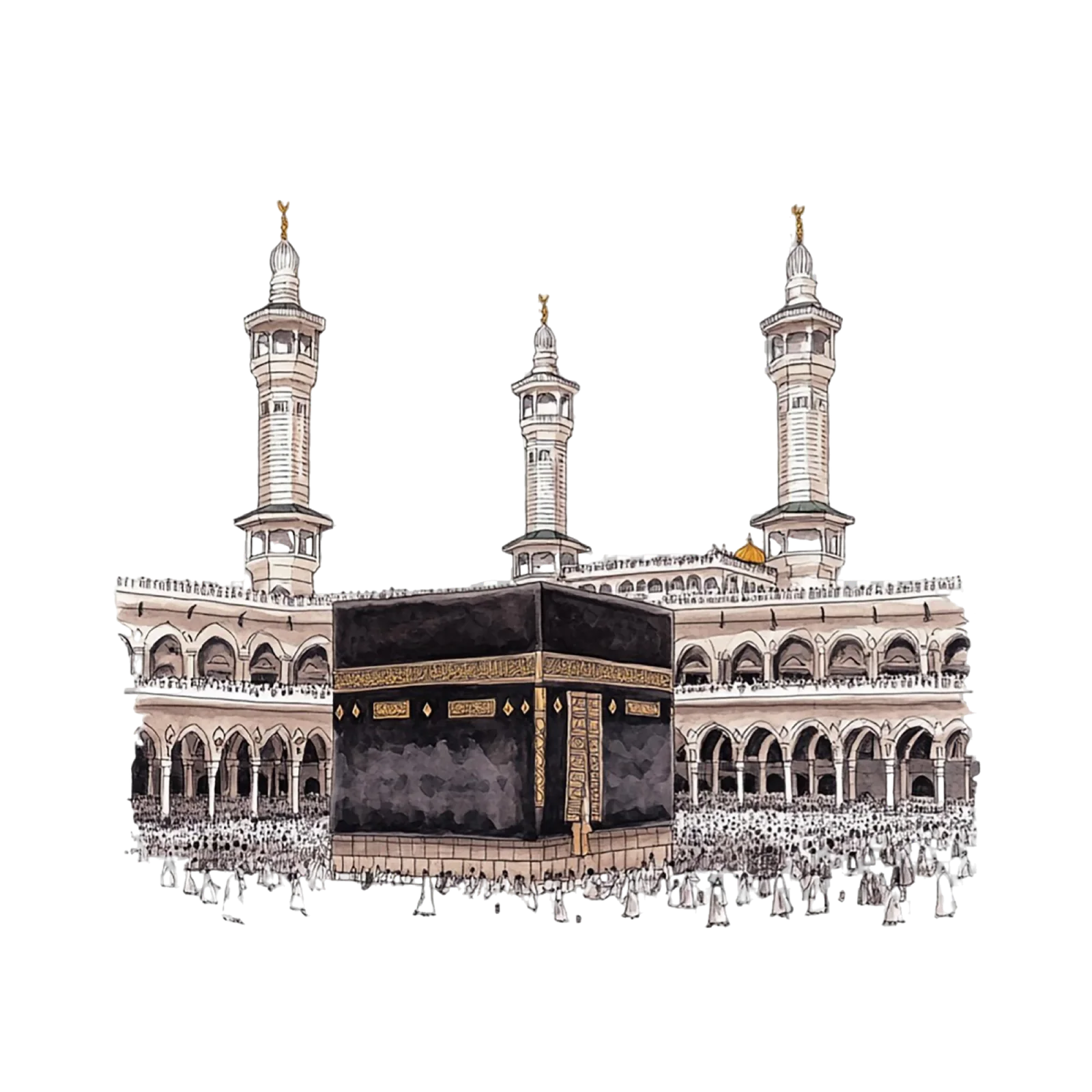 Kabe ve Mescid-i Haram çizimi
